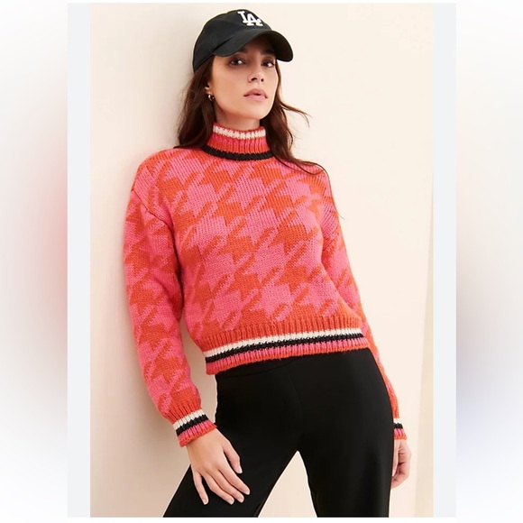 Vero Moda Alecia High Neck Sweater size L pink knit - Picture 1 of 6